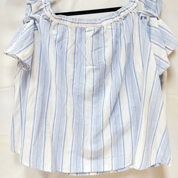 Rue21 Blouse Light Blue & White Striped Size 1X - Picture 5 of 10